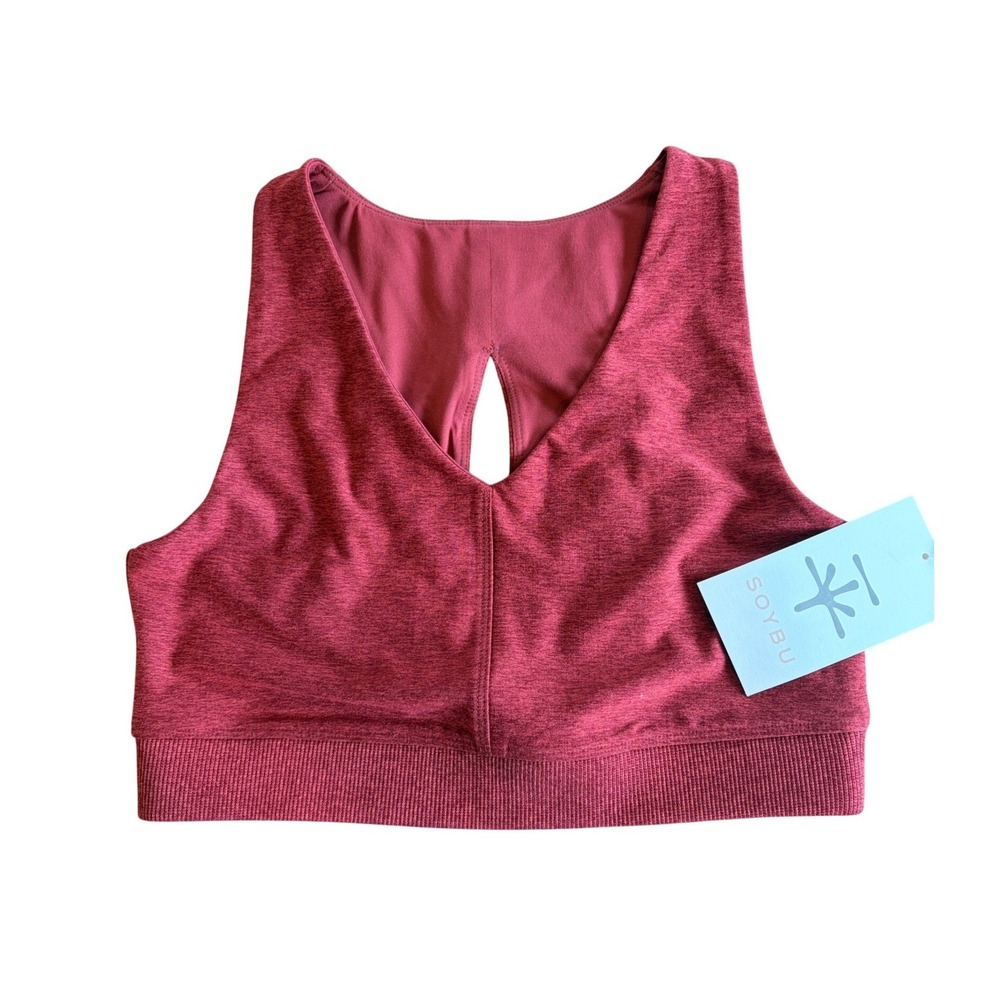 Soybu Sports Bra M Base Layer Sustainable Compression Performance Berry-Red